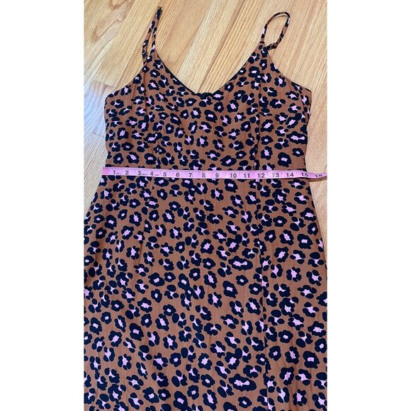 Sanctuary Womens Leopard Print Slip Dress Size 6 Mob Wife HOCO Coquette Feminine - Picture 11 of 13